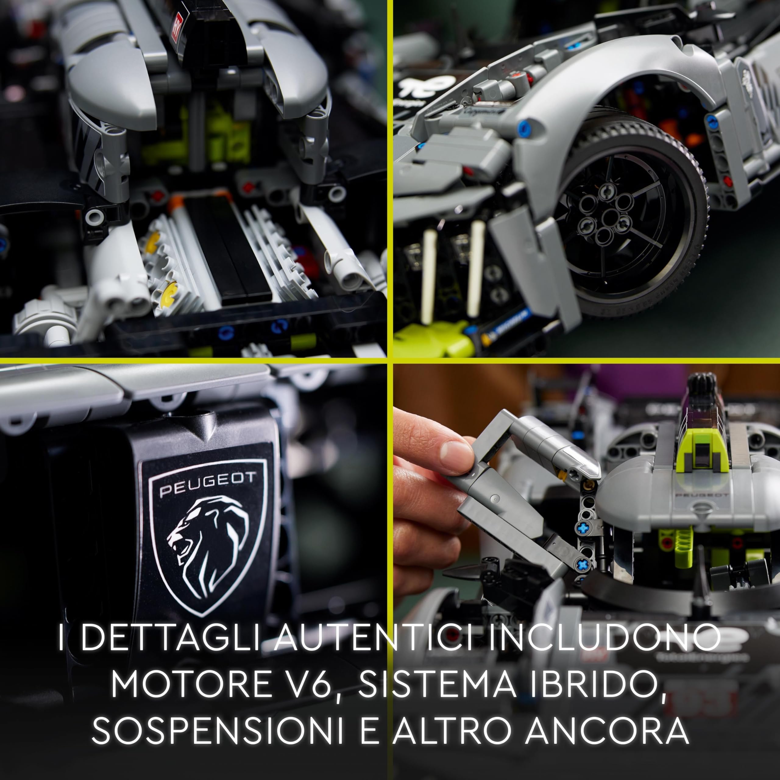 LEGO 42156 Technic PEUGEOT 9X8 24H Le Mans Hybrid Hypercar, Iconico Modellino di Auto da Corsa per Adulti da Costruire, Idea Regalo per Uomo o Donna, Set Automobilistico da Collezione in Scala 1:10