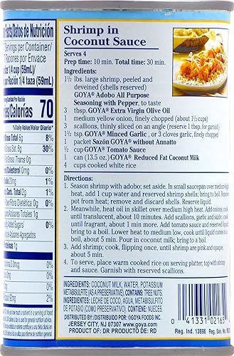 Vista 3 de Goya Foods Leche de coco, grasa reducida, 13.5 onzas líquidas (paquete de 24)