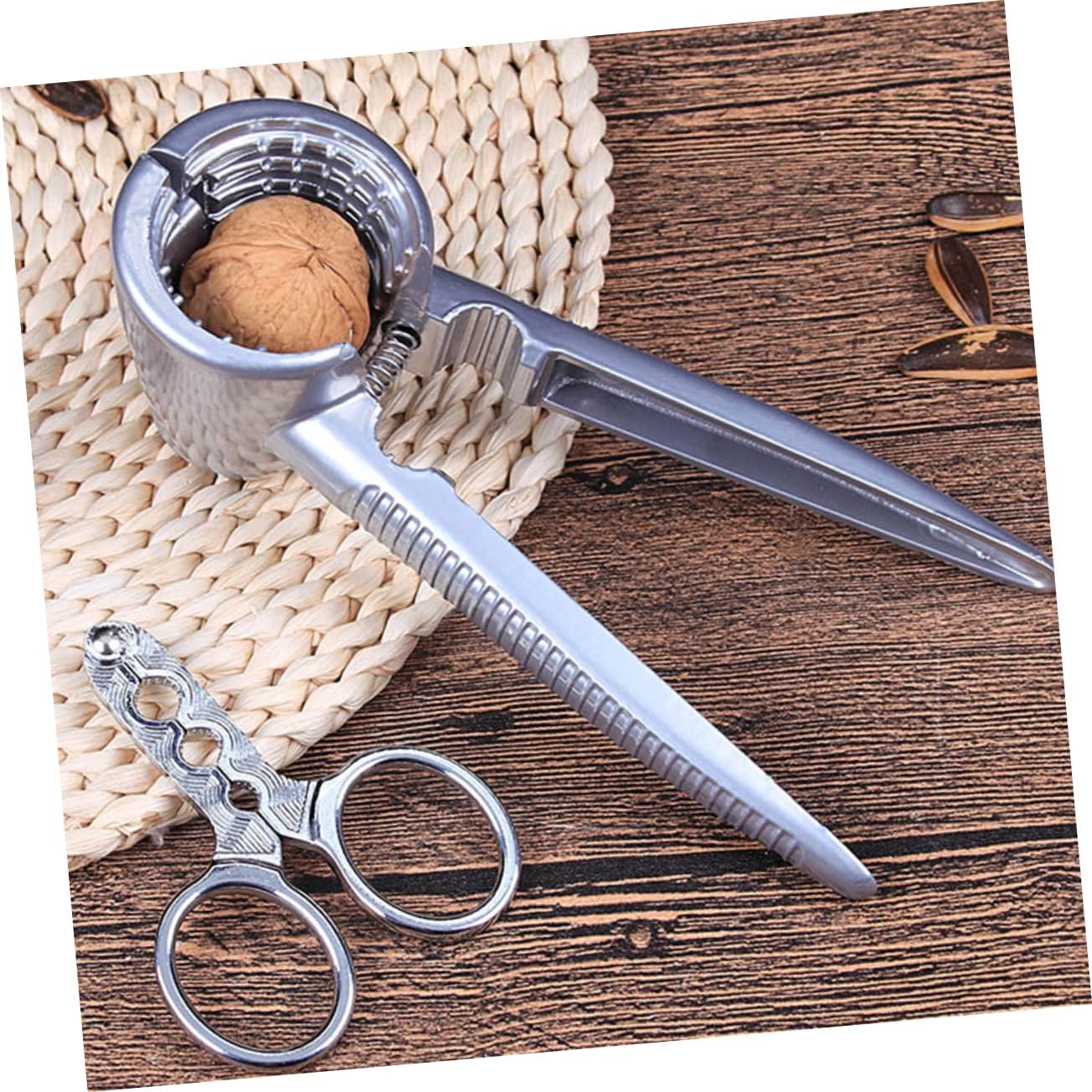 2pcs Walnut Nut Pliers Nutcracker Chestnut Clip Chestnut Nut Walnut Opener Corkcircle Corkickle Walnuts Walnut Opener Walnut Cross Clamp Aluminum Alloy Metal Multifunction