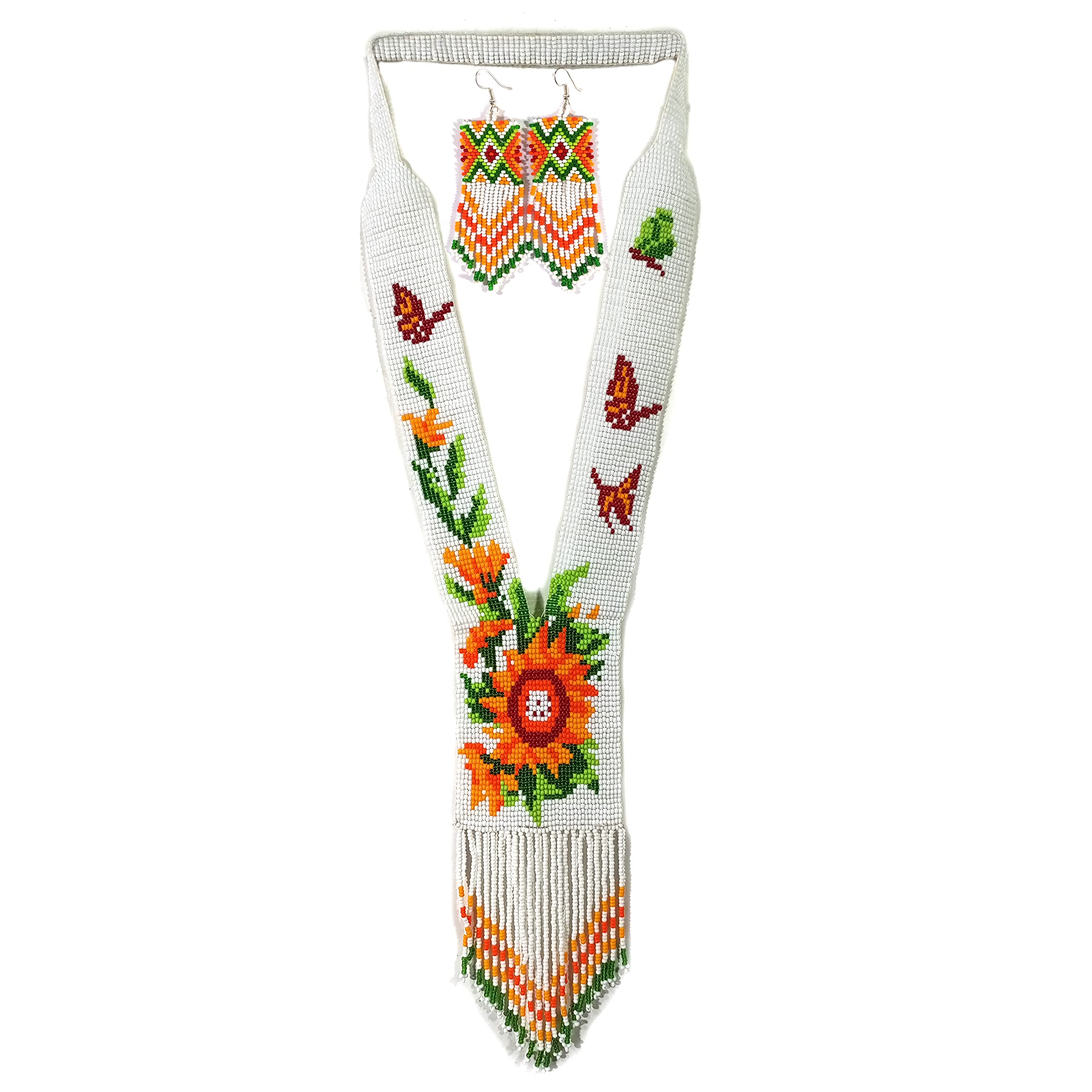 Beaded Bohemian Gypsy Non Precious Metal Alloy Crystal Tribal American style Ukrainian Loom seed bead Multi strand Vintage Designer Native indian Necklace for women (B096XHS2PY) Amazon Price History, Amazon Price Tracker