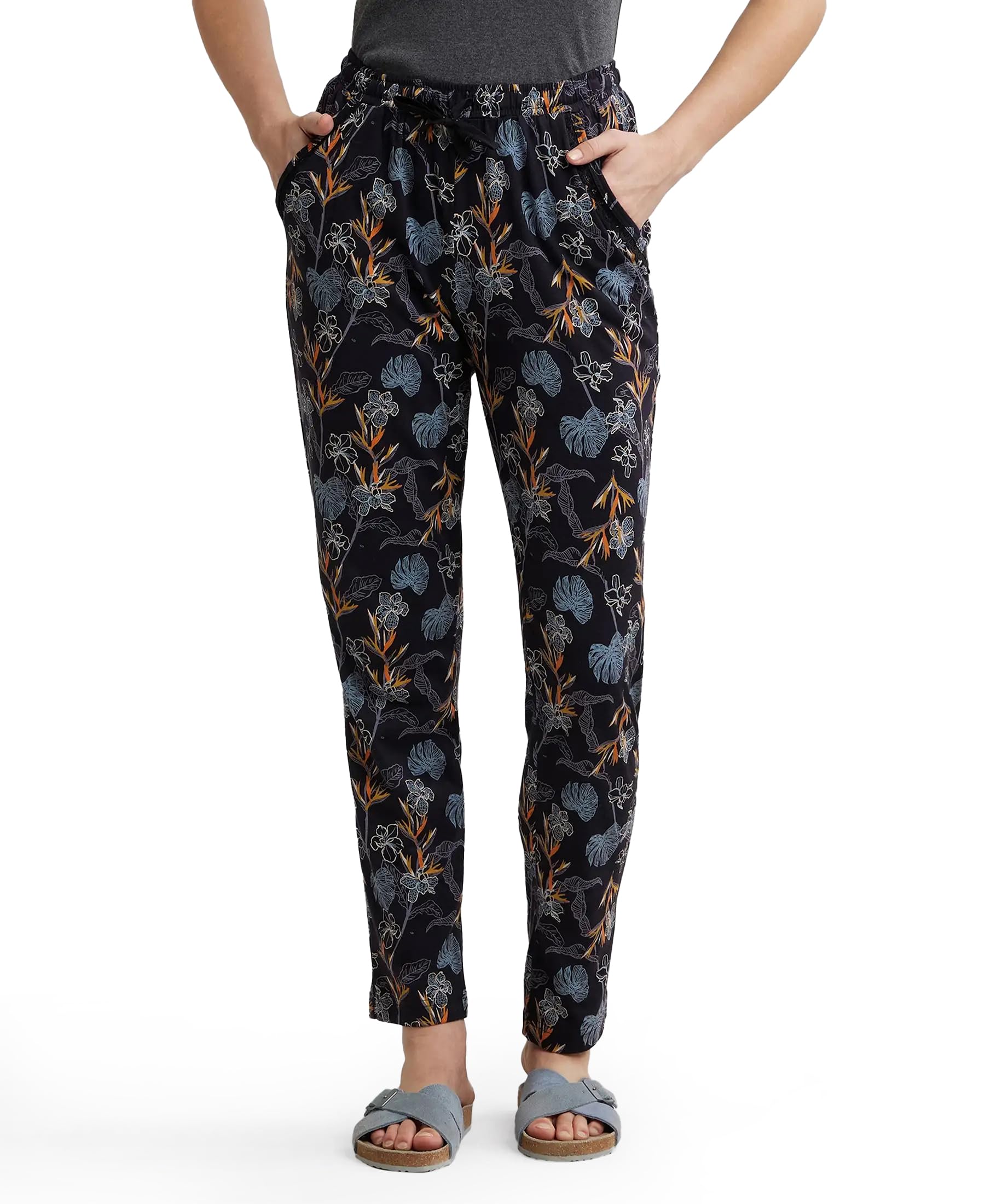 RX09 Women's Micro Modal Cotton Relaxed Fit Printed Pyjama with Lace Trim on Pockets (Colors & Prints May Vary)-image-39