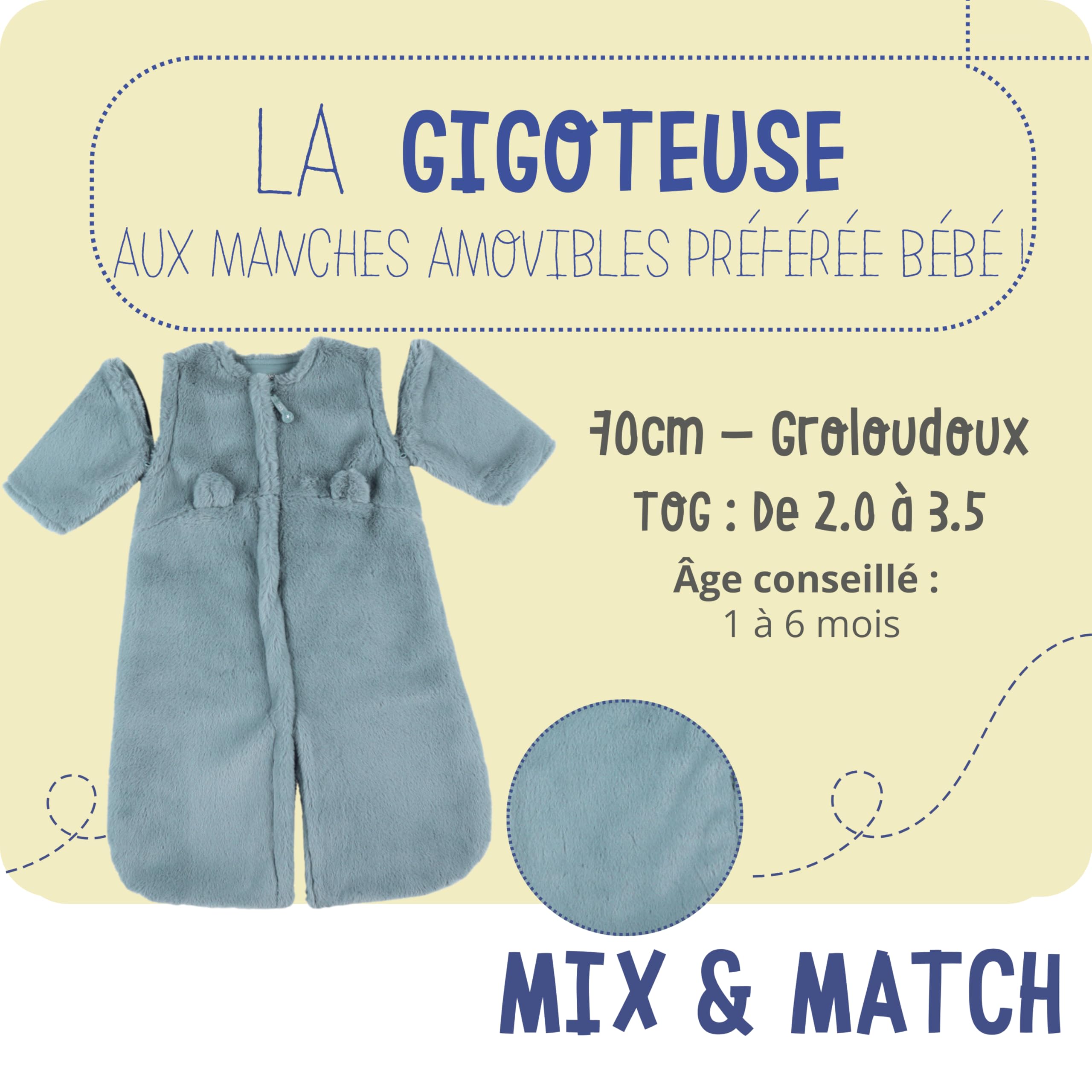 Noukie's - Sacco nanna invernale TOG da 2 a 3,5, Groloudoux Blu, 70 cm