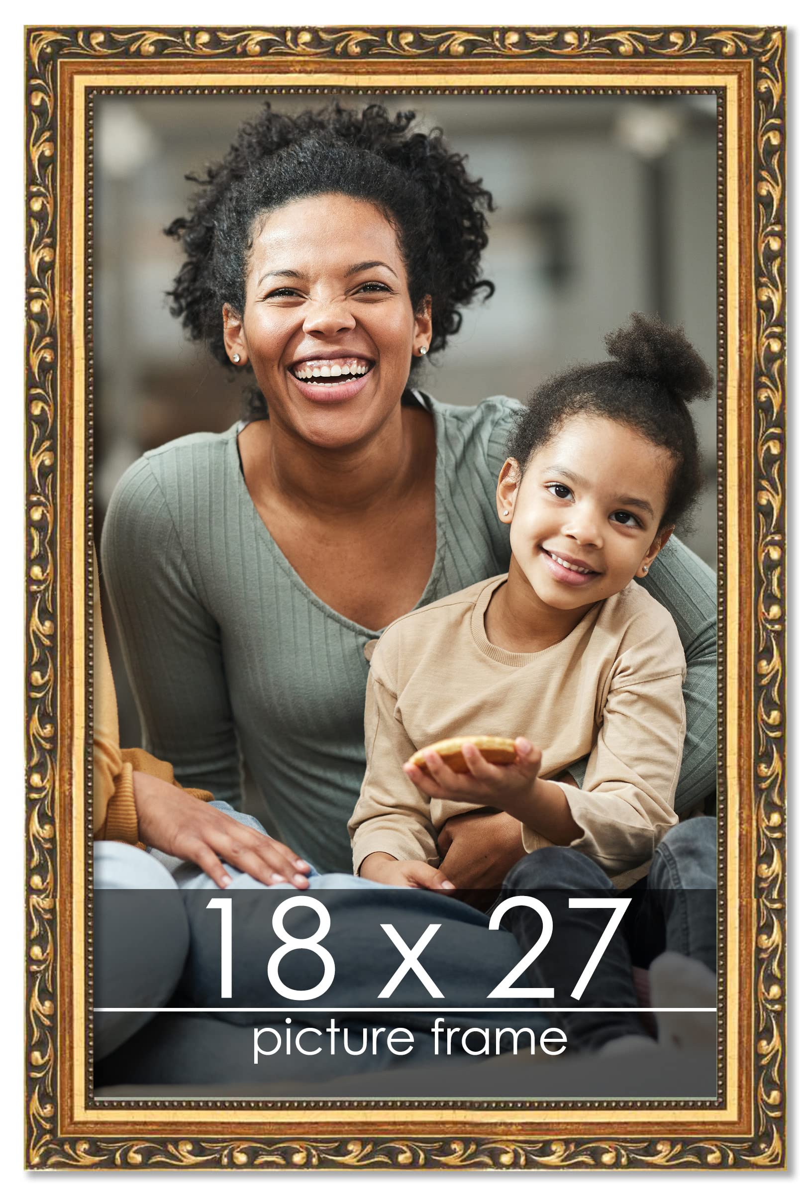 18x27 Traditional Gold Picture Frame with UV Acrylic