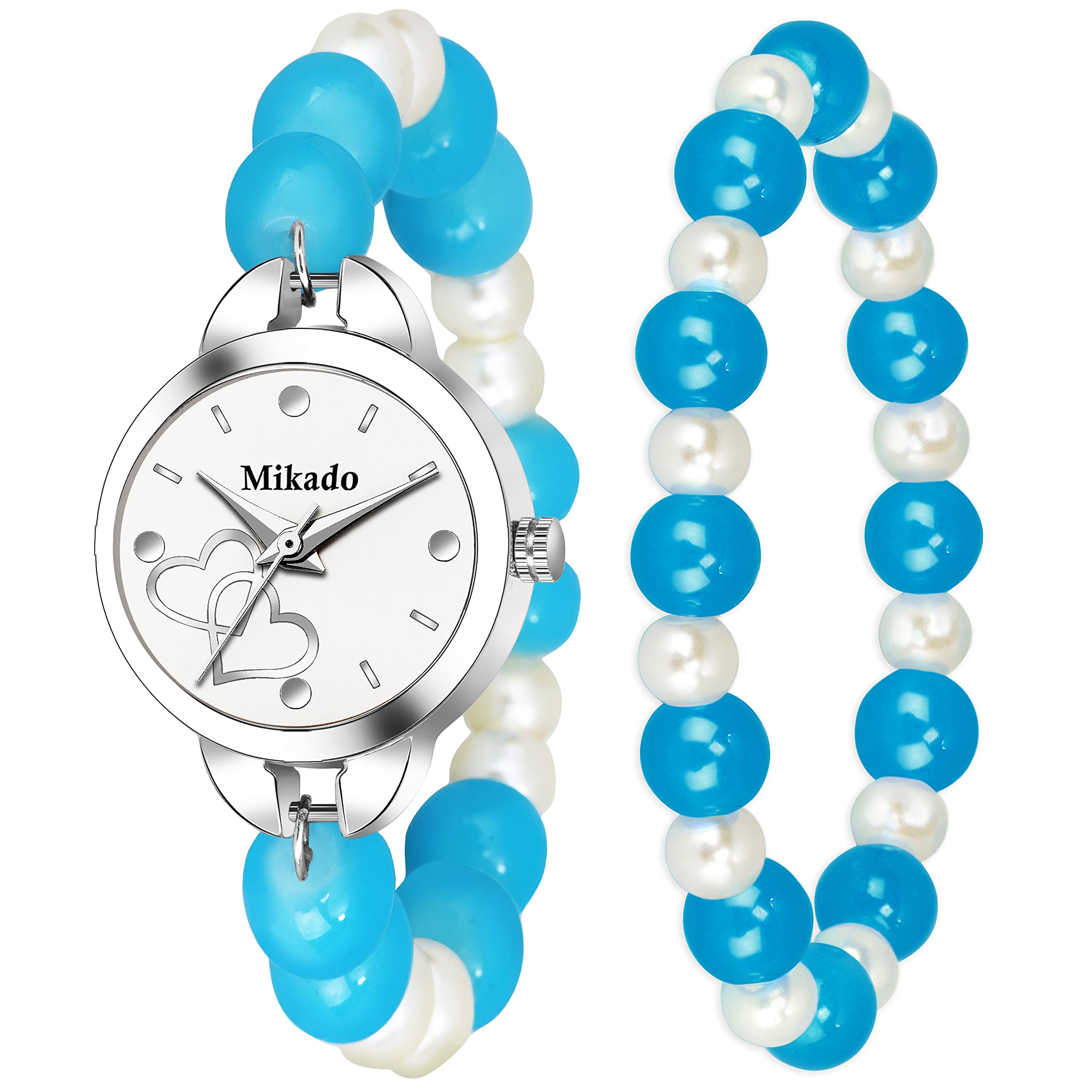 Mikado Nina Spanish Fashion Pearl Beads Bracelet Type Watch with Adjustable Charm Bracelet Gift Set for Women & Girls Analog Watch - for Women (B09B611NMK) Amazon Price History, Amazon Price Tracker