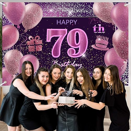 Vista 243 de IMISI Decoraciones de cumpleaños número 19 para niñas, pancarta rosa de feliz cumpleaños para telón de fondo de fiesta