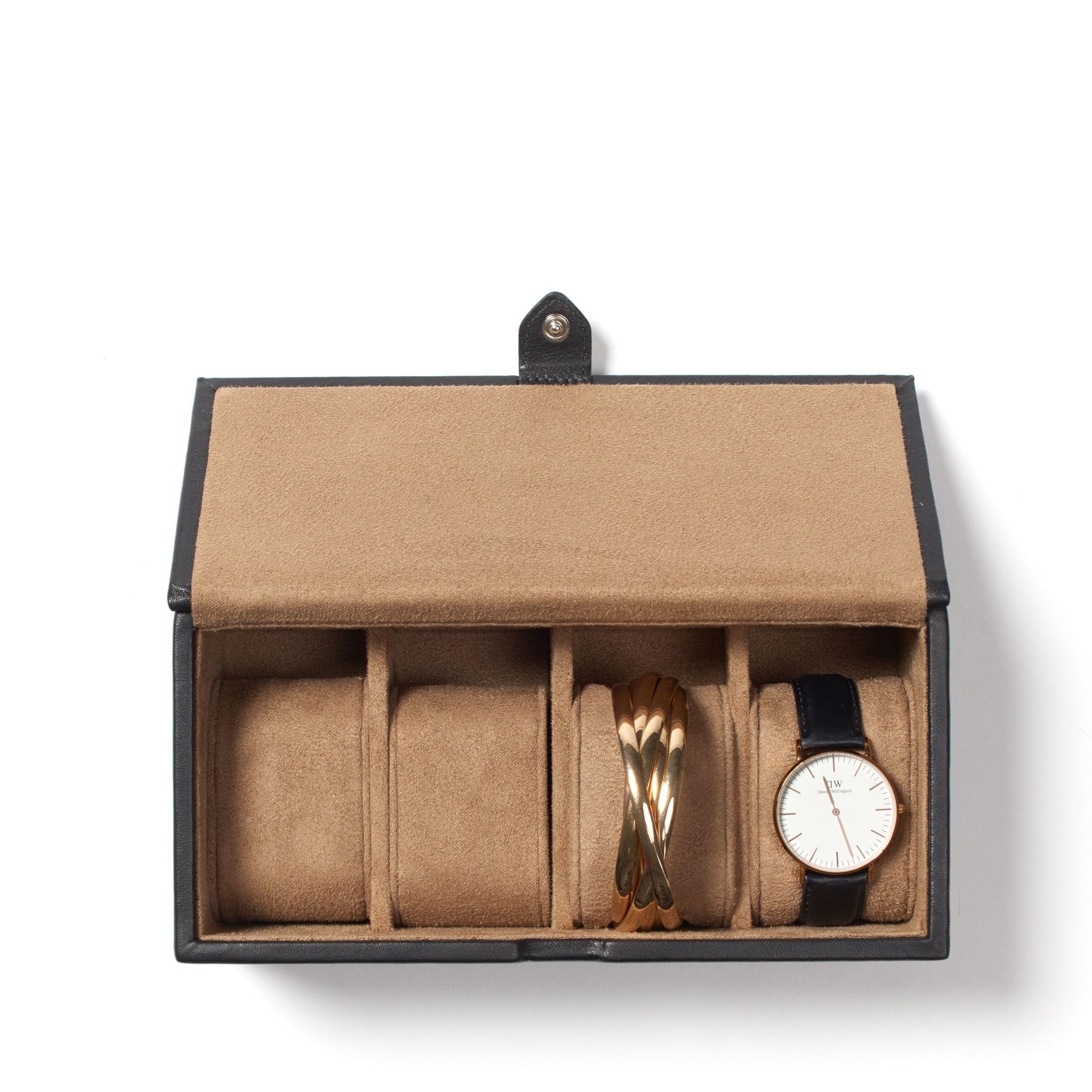 Leatherology Black Onyx Watch & Bracelet Box