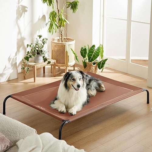 Miniatura 12 de Bedsure Cama elevada para perros para exteriores, tamaño grande, portátil, para interiores y exteriores, para interiores y exteriores, hamaca