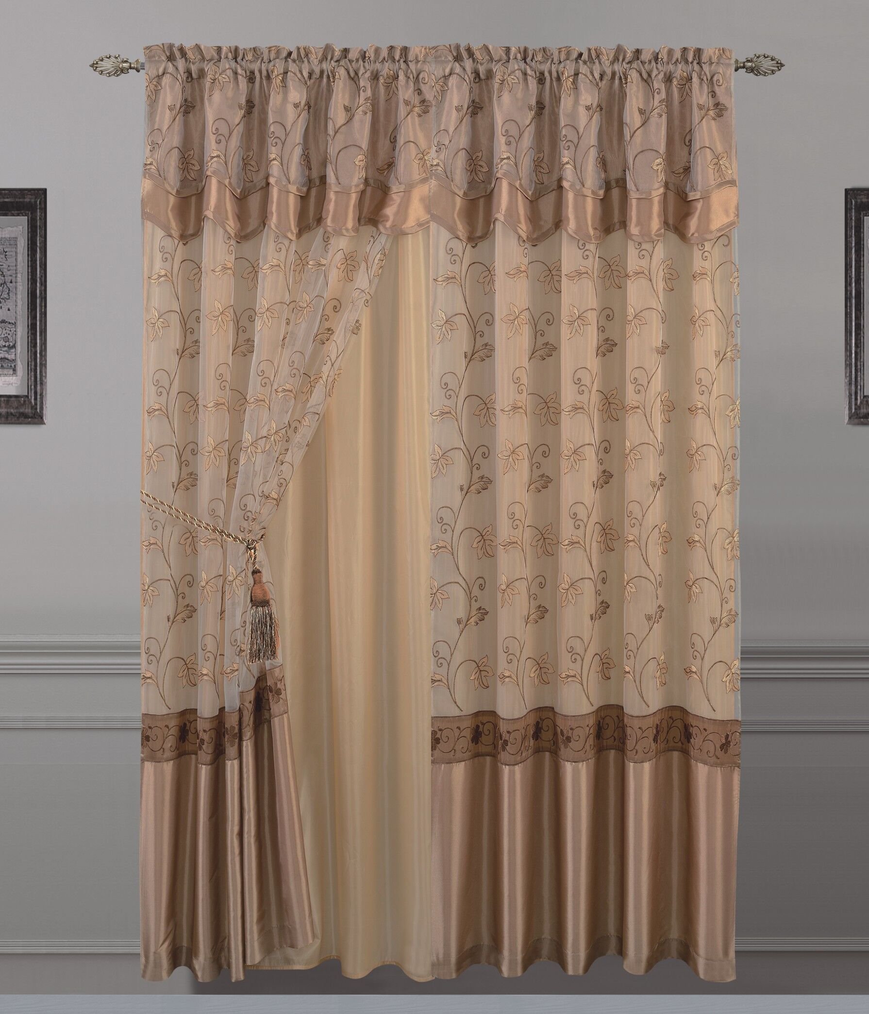 Sheer Curtains Attached Valance Curtains & Drapes