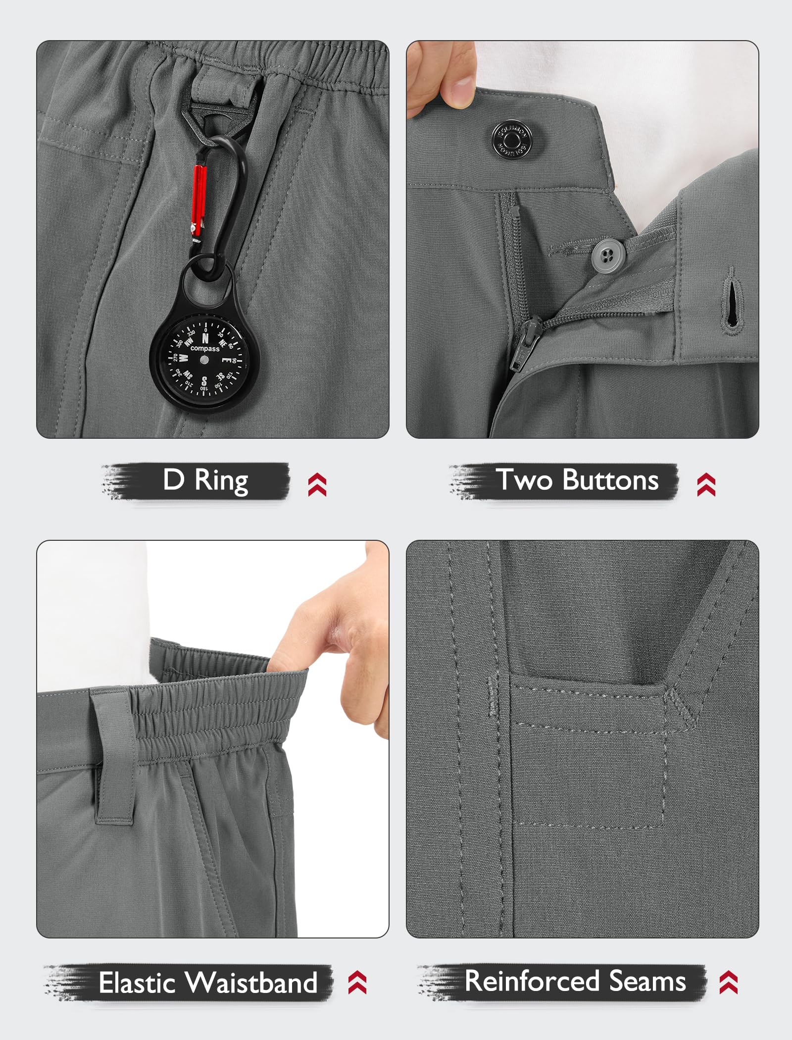 IGOLUMON Pantaloncini Cargo Uomo Bermuda Sportivi Tattici con Tasconi | Pantaloni Corti Trekking Idrorepellenti Traspiranti per Escursionismo e Outdoor