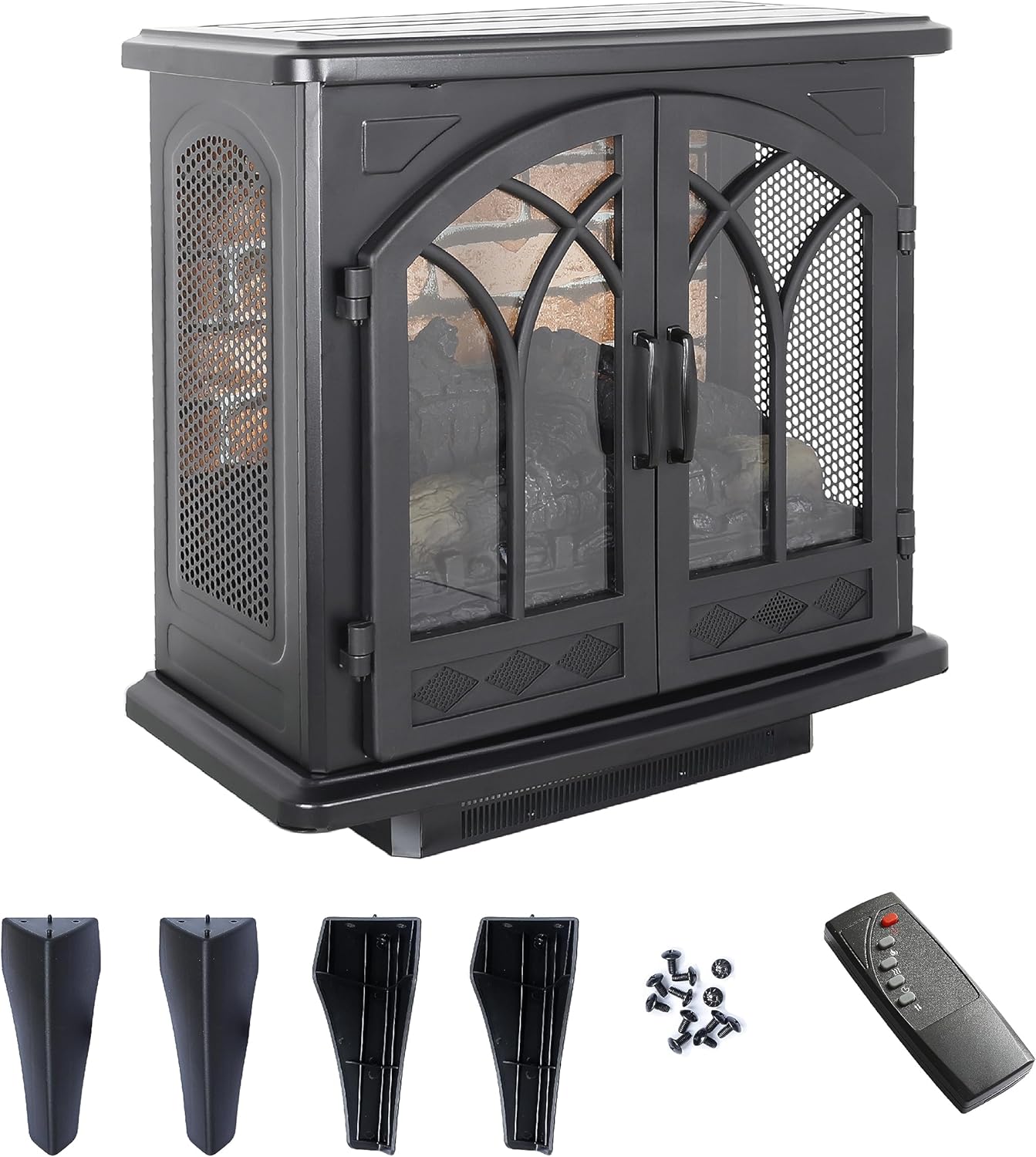 3D Flame Electric Infrared Quartz Fireplace Stove (23.7 * 12 * 27.5 in)