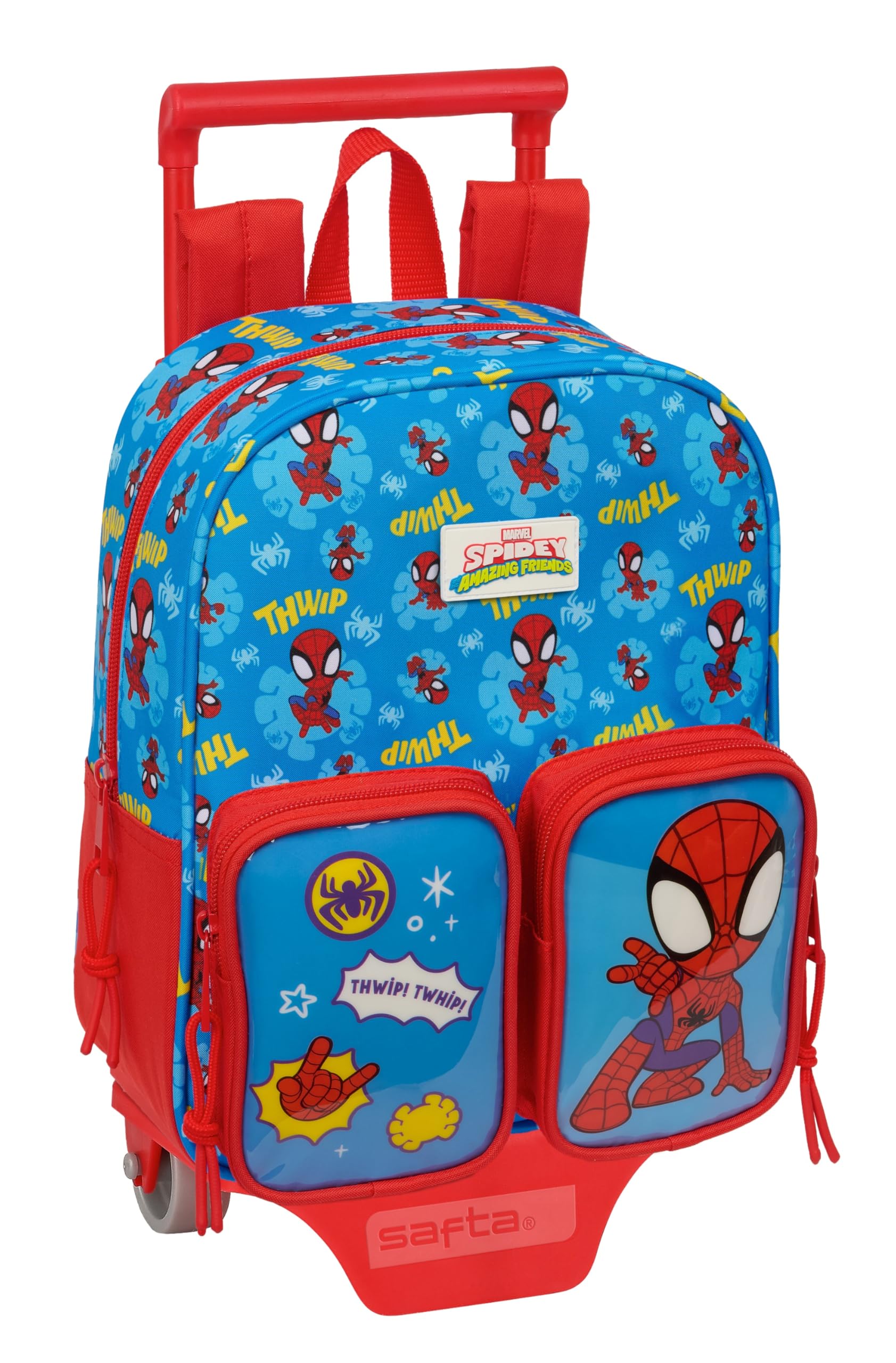 Spidey - Nursery Backpack with SAFTA Trolley, Ideal for Children of Different Ages, Comfortable and Versatile, Quality and Resistance, 22 x 10 x 27 cm