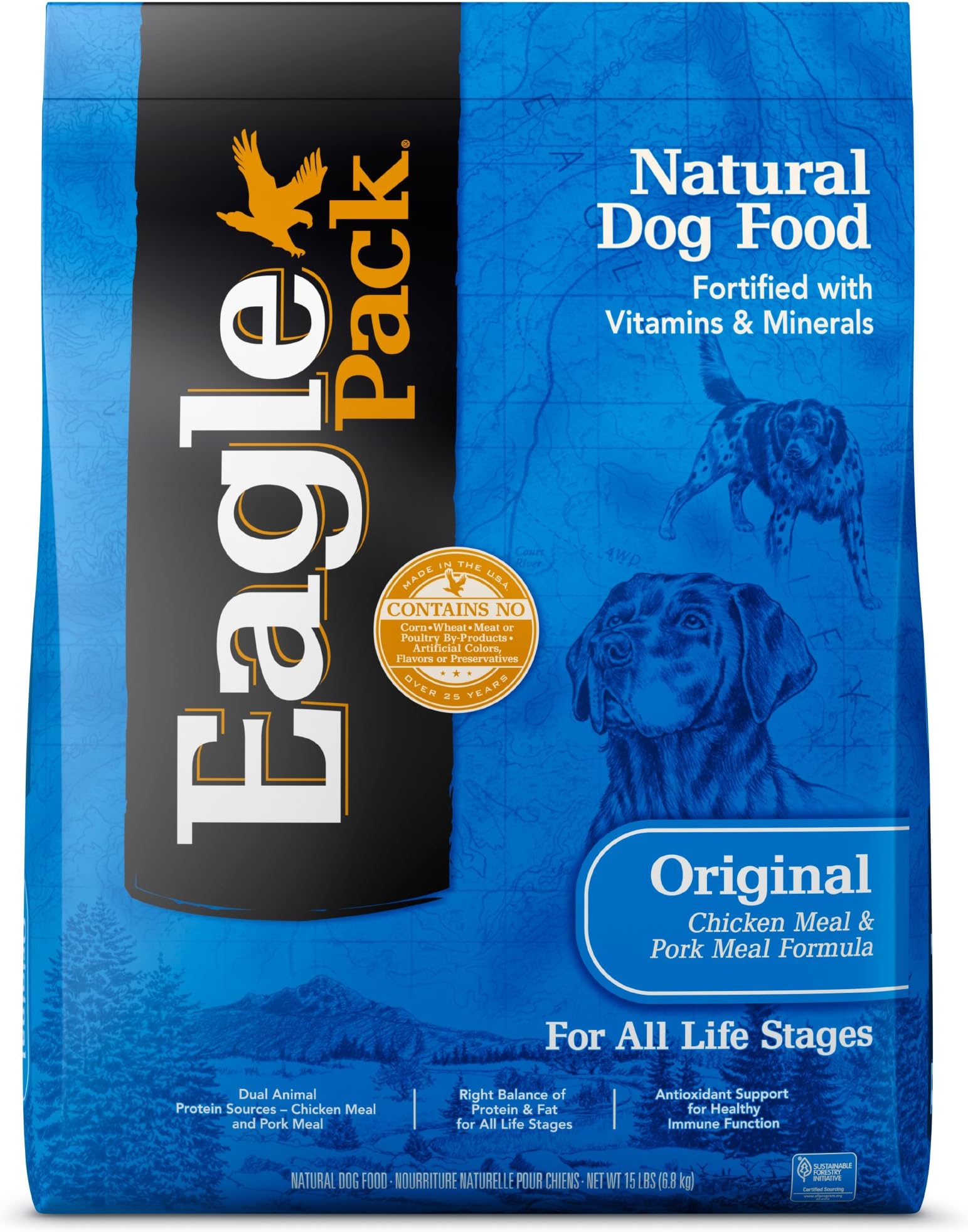 Eagle Pack Natural Dry Dog Food, Original Chicken & Pork, 15-Pound Bag