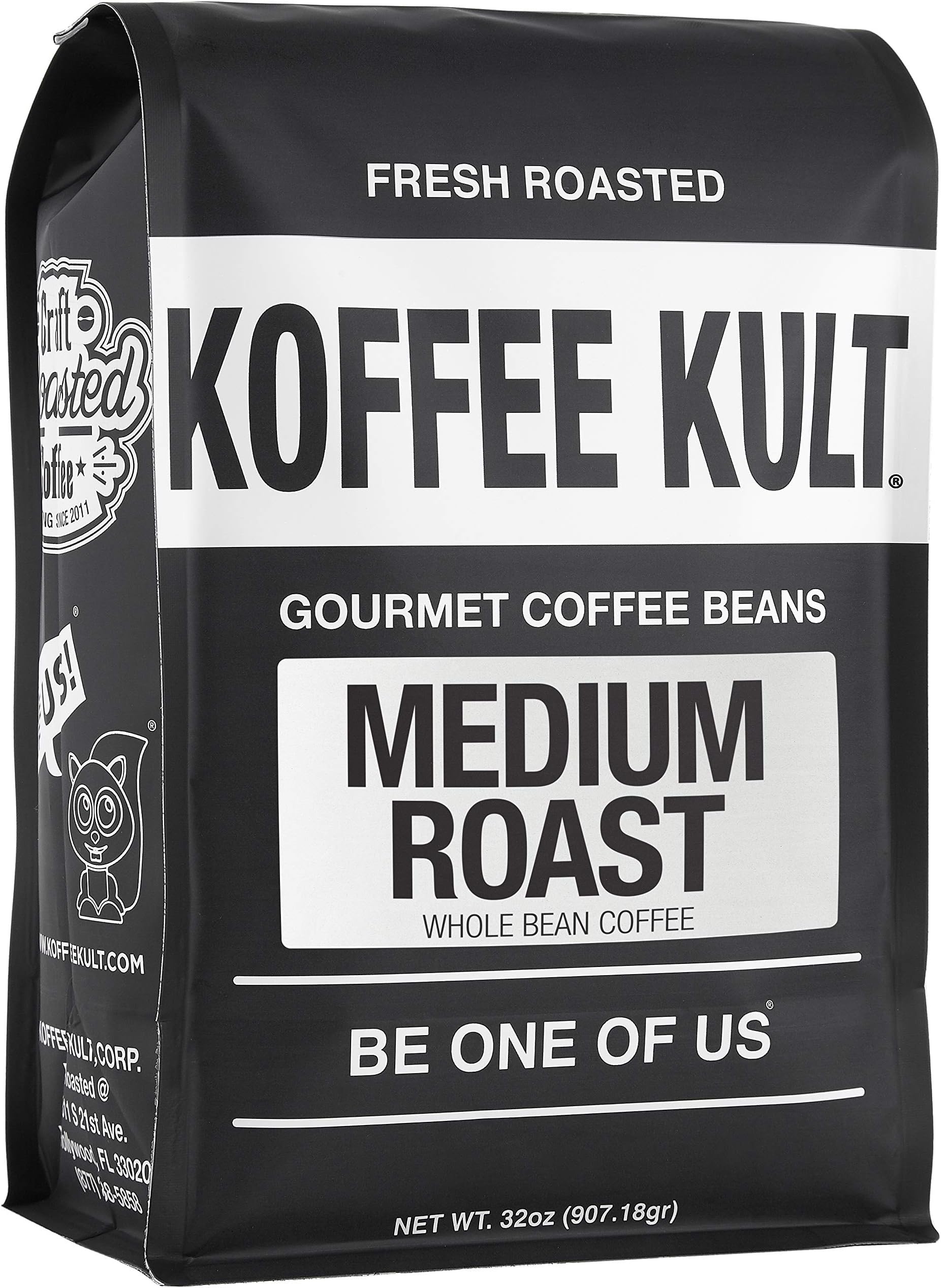 Koffee Kult Medium Roast Smooth and Flavorful Medium Roast Coffee Beans- Perfect for a Relaxing Cup Anytime (Medium Roast, 32oz)