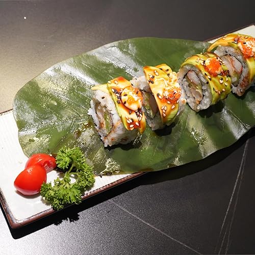 Miniatura 4 de Myegretisle Hojas verdes, hojas reales, hoja, hoja, sushi, decoración de platos, decoración de alimentos, decoración natural (20, verde)