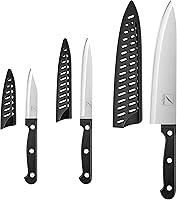 Vista 2 de Cuchillo de cocina, juego de 3 cuchillos con funda, cuchillo de chef de 8 pulgadas, cuchillo utilitario de 4.5 pulgadas, cuchillo de chef de pelar