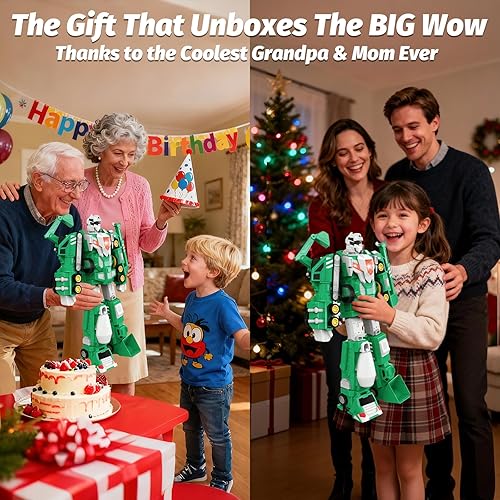 Miniatura 6 de Laradola - Robot transformador para niños de 3 a 8 años, juguete de construcción STEM, 5 en 1, regalo de cumpleaños y Navidad para niños y niñas