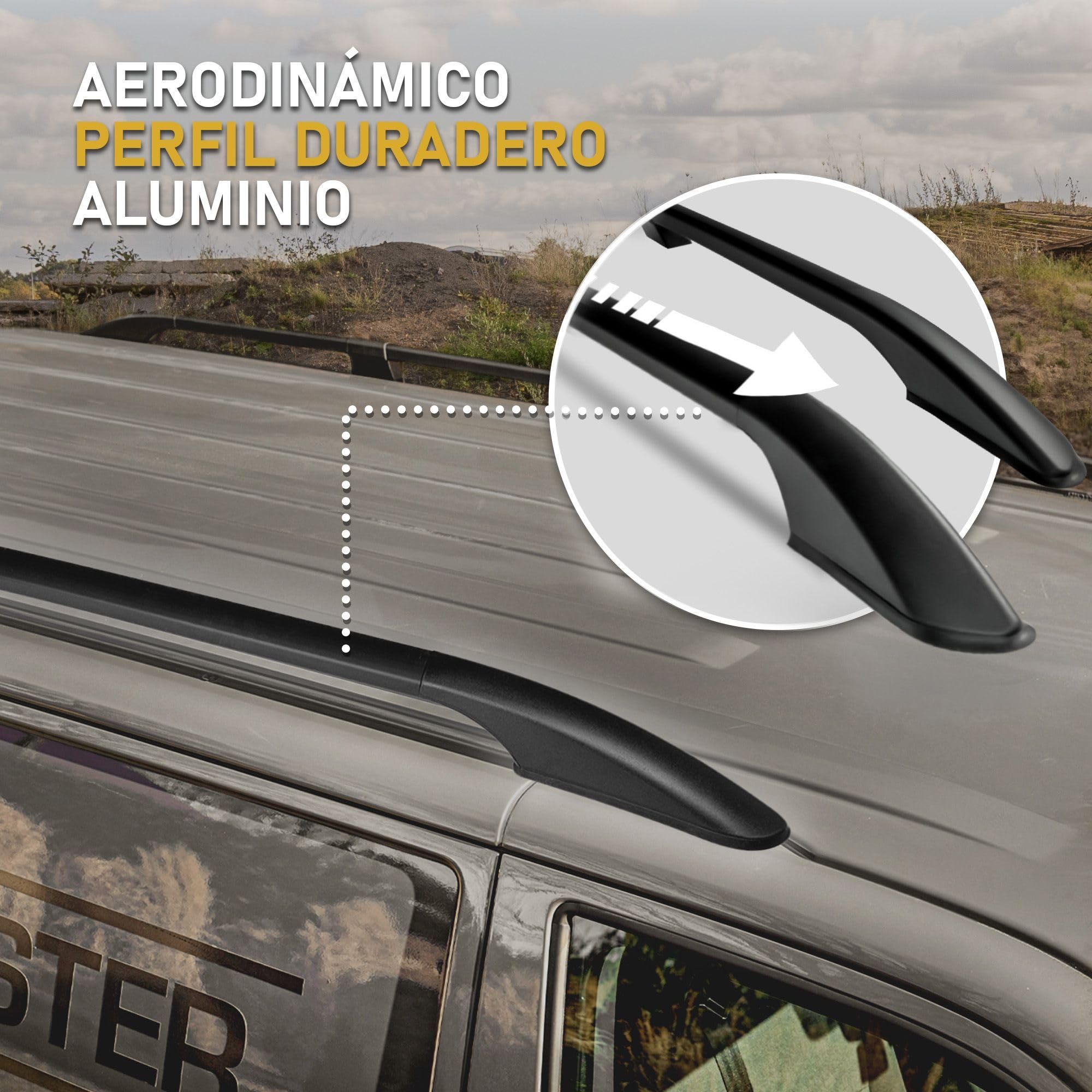 CHROMEMASTER | Barras Portaequipajes, Rieles de Techo Compatible con Ford Tourneo Custom L1 Corto 2023+; Se Utilizan para el Montaje de Portaequipajes de Techo, Cajas de Techo o Portabicicletas