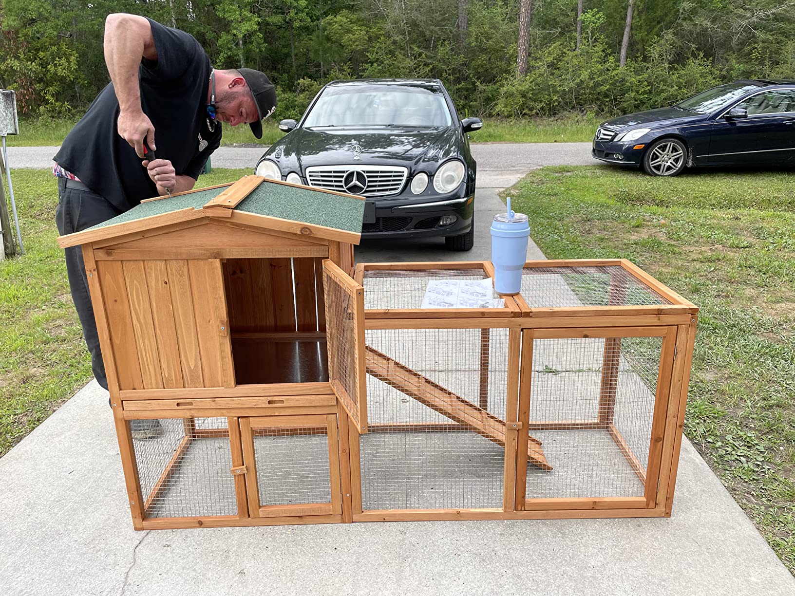 33/mo Finance Ogrmar Chicken Coop Large Wooden Outdoor Bunny Rabbit