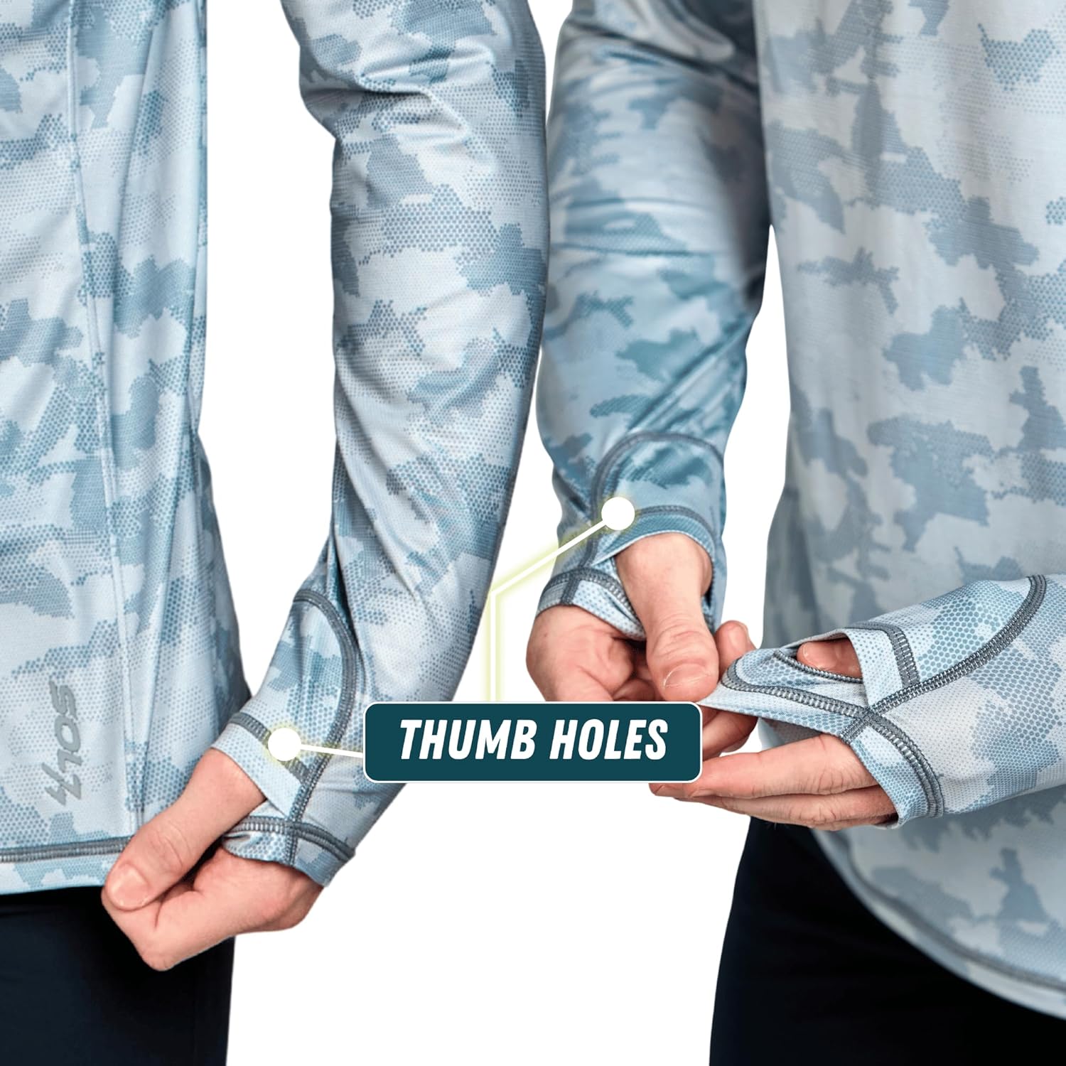 Men's UPF 50+ Fishing & Outdoor Performance Hoodie - 92% Recycled Materials Moisture Wicking Thumbholes Sun Protection - Image 2