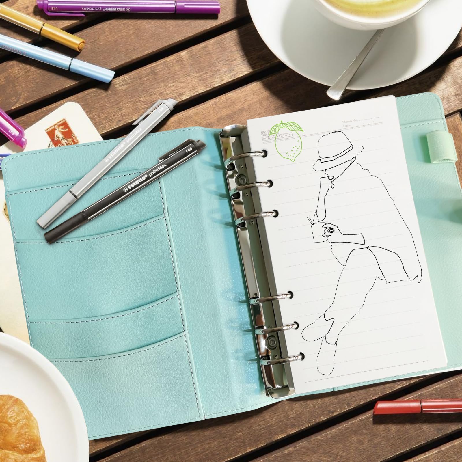 Feuilles A6 à 6 Trous - 180 Feuilles / 360 Pages Recharges