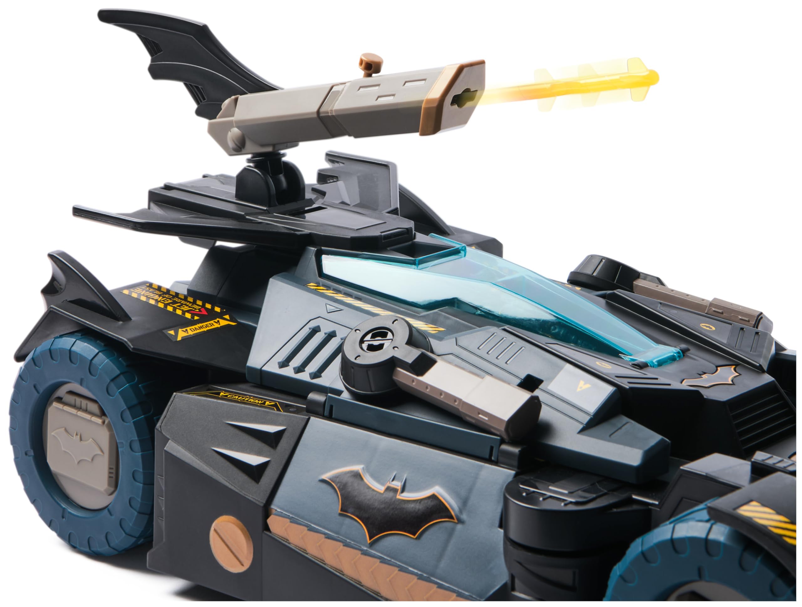 Batman, Set di Gioco Batmobile trasformabile, Set di Gioco di Batman 2 in 1 con Personaggio Batman e deltaplano, luci e Suoni, Giocattoli per Bambini e Bambine dai 4 Anni in su