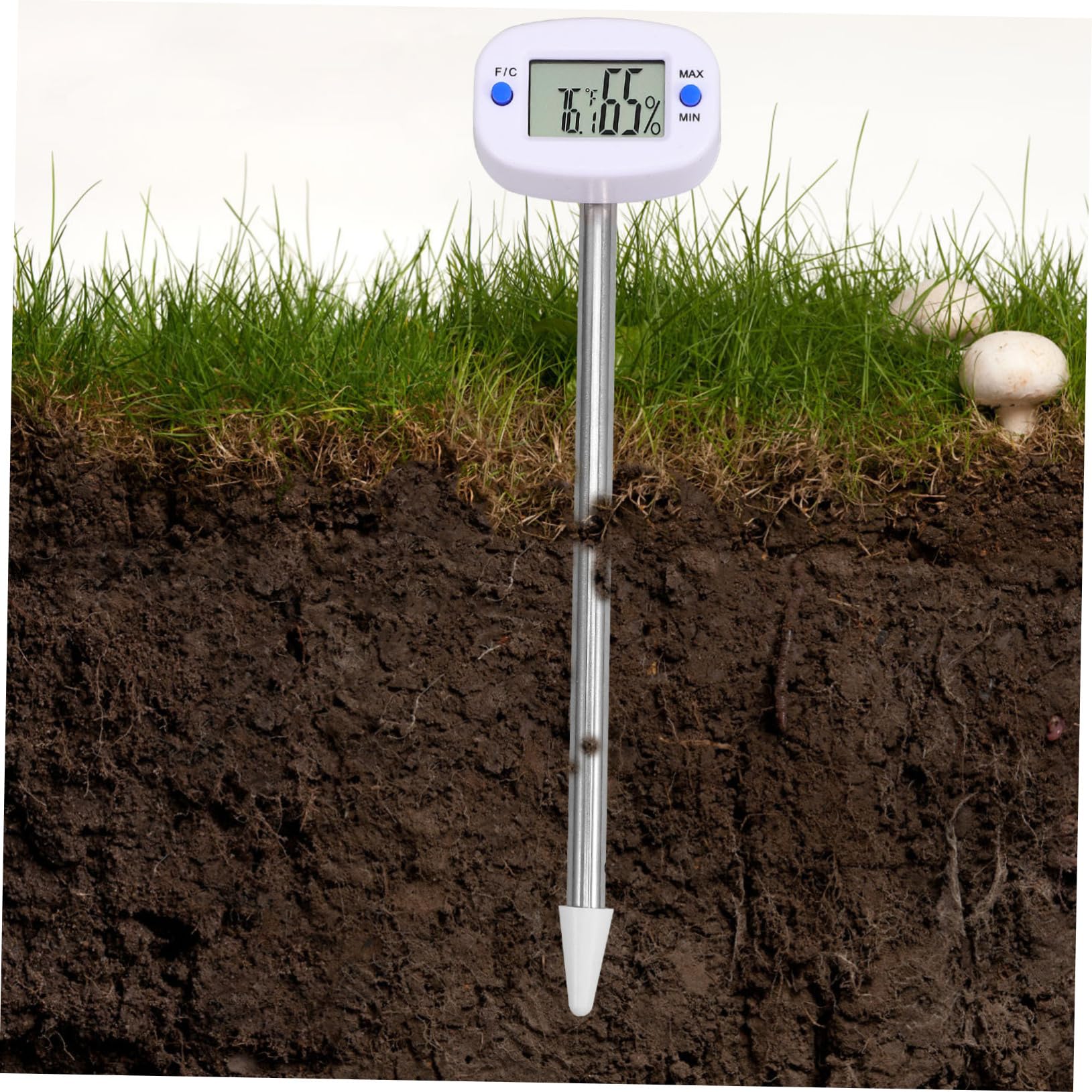 SUPVOX 3 Pezzi Essenziali Per Il Giardinaggio Termometro Per Terreno Misuratore Di Umidità Costruzione in Acciaio Inossidabile Facile Da Leggere Per La Semina