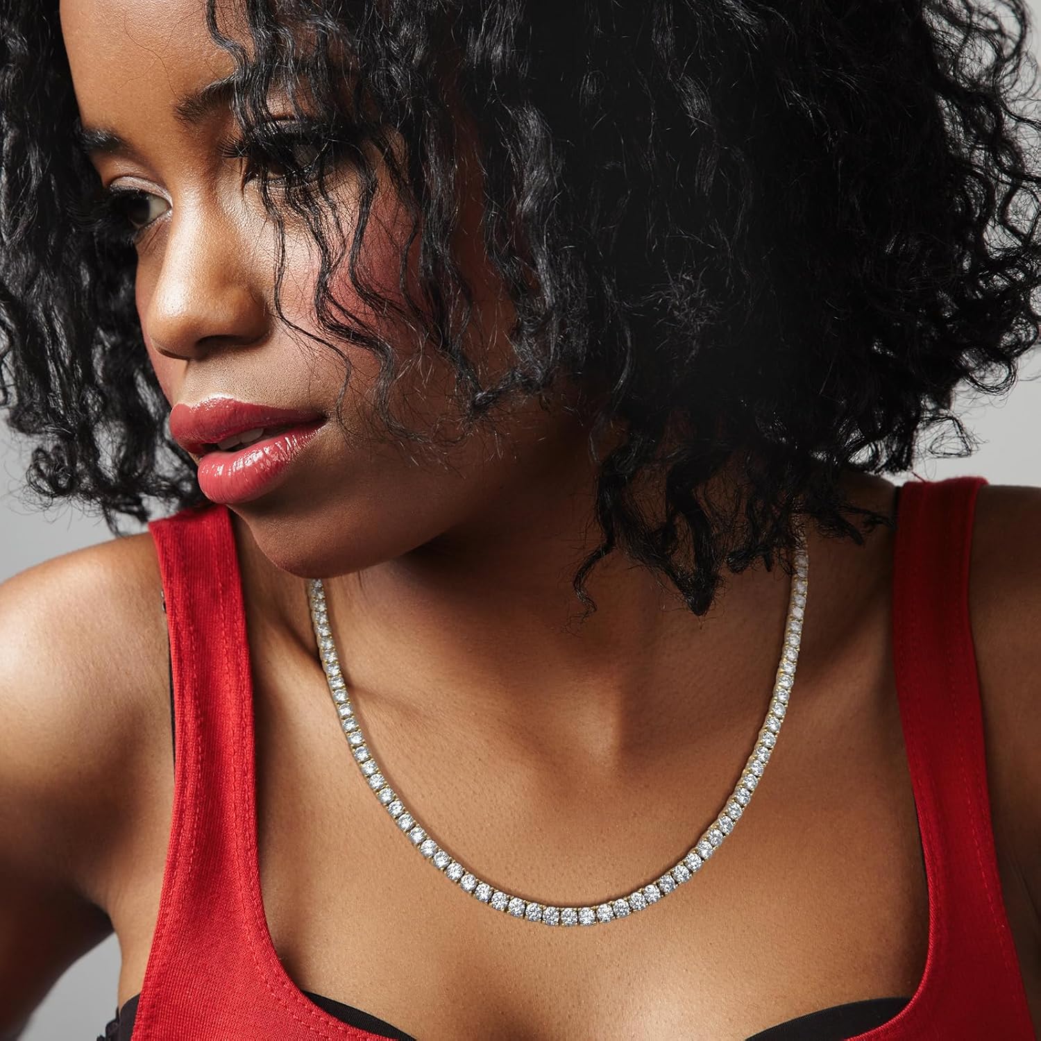 Kose 4 Prong Tennis Necklace for Women and Men- 18k white/yellow gold plated chains and 5A 3.0mm Round Cubic Zirconia Cut Faux Diamond Tennis Chain| Festival gifts |Size 16/18/20inch - Image 5