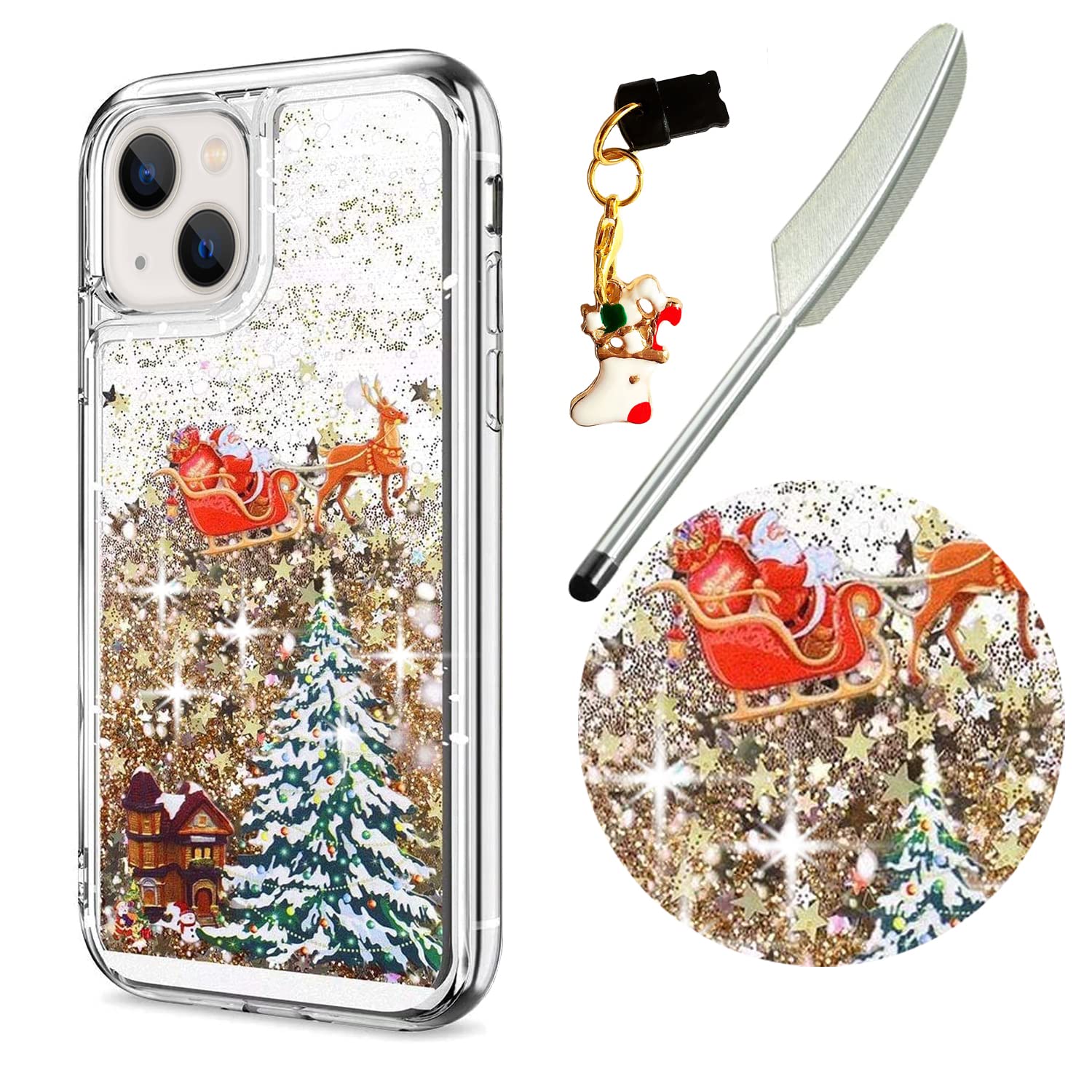 ZTOFERA Custodia per iPhone 15 Pro (6,1 pollici), trasparente con cuore