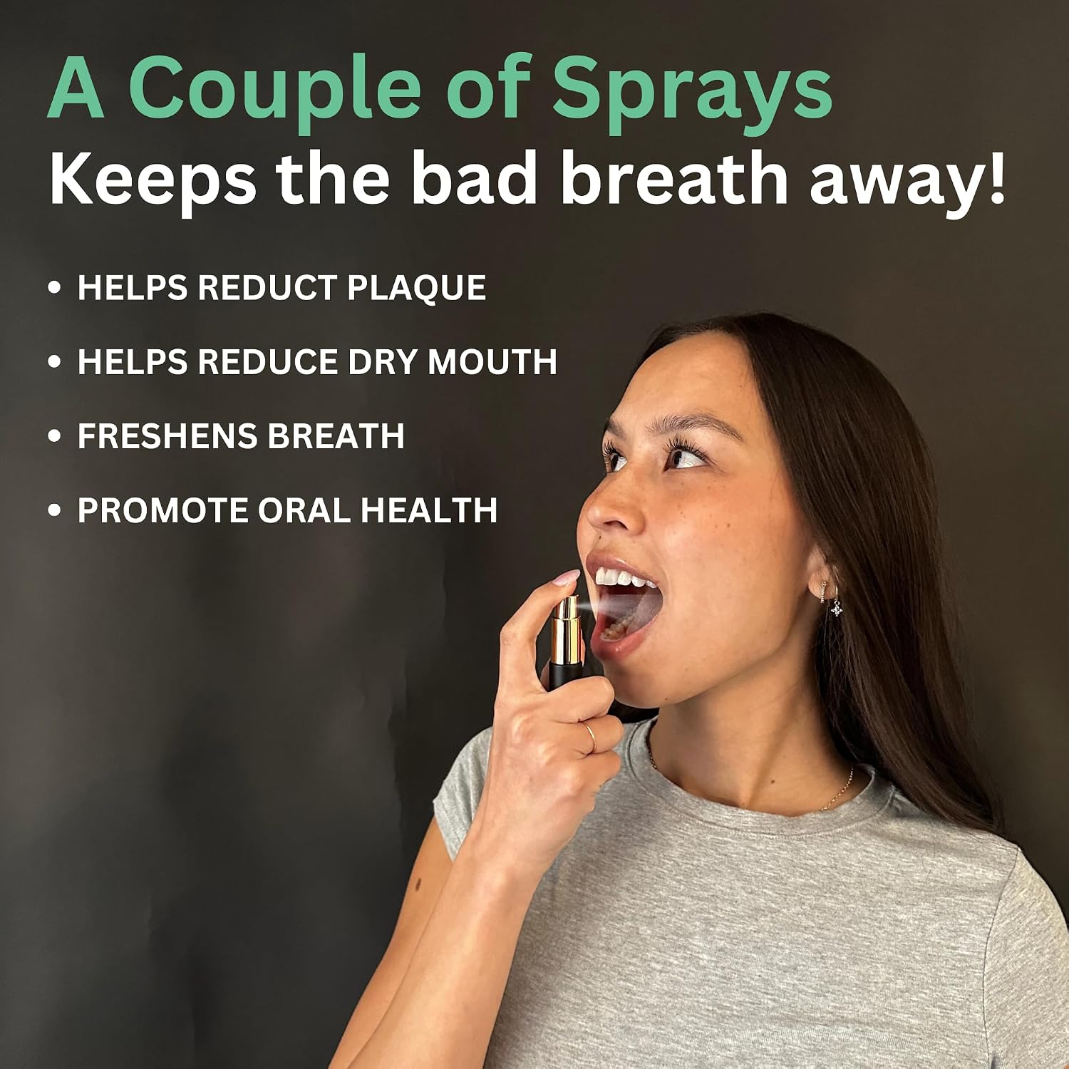 MERAKK Dry Mouth Spray and Breath Spray for Bad Breath - Hydrating Mouth Spray for Fresh Breath - Sugar-Free Cool Breath Freshener W/Xylitol & Stevioside –Dentist Designed Oral Spray, Mint, 0.3 fl oz