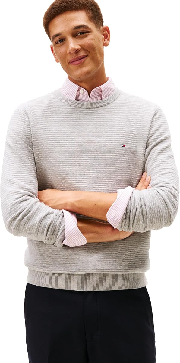 Tommy Hilfiger Men's Cotton Knit Lightweight Crewneck Sweater Pullover