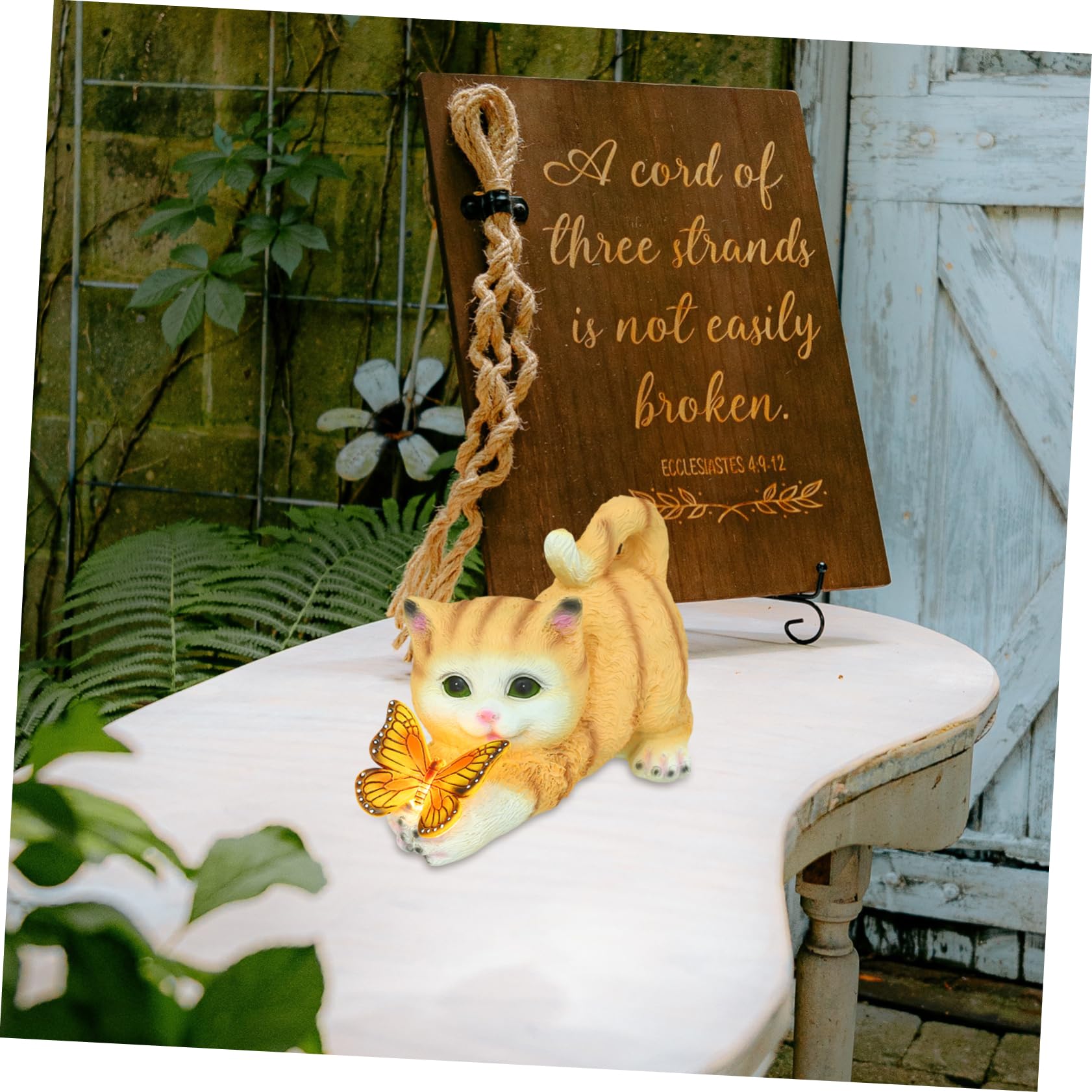 Gelbe Katzenfigur aus Kunstharz, Realistische Deko für Garten und Raum | Kompaktes Katzenmodell, Dekorativer Akzent für Sammler und Lehrkräfte, Detailreiche Form mit Feiner Ausarbeitung