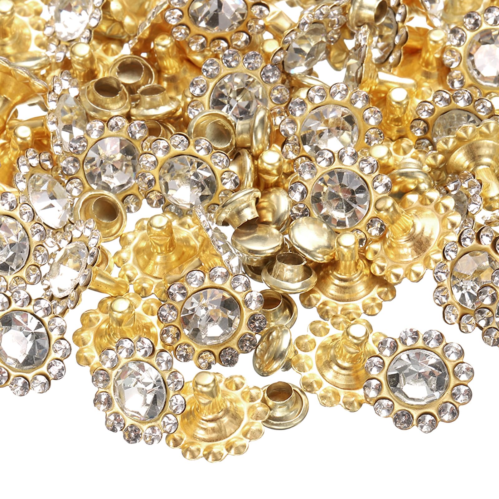 Amazon.com: HARFINGTON 100 Set Rhinestone Rivets Studs 11mm