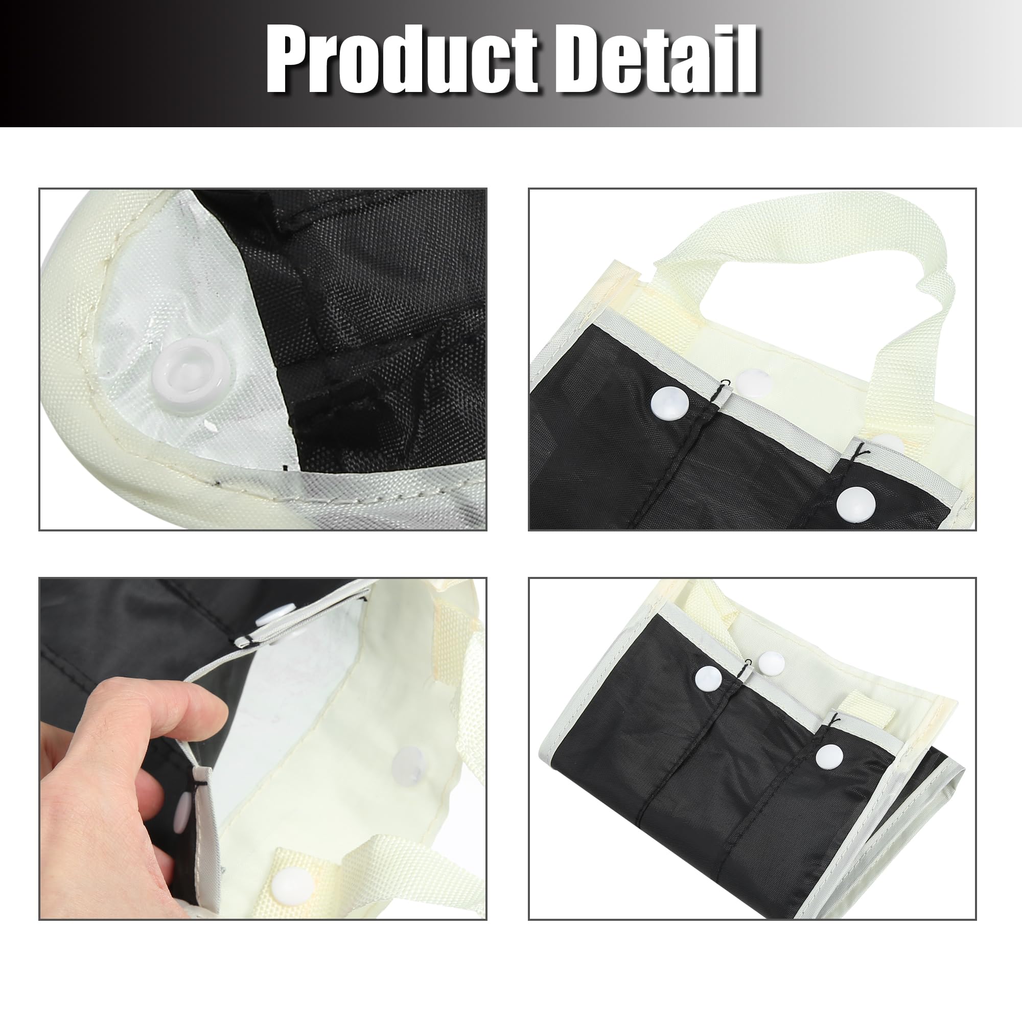 X AUTOHAUX Car Back Seat Umbrella Storage Holder Hanging Waterproof Bag Black, Black, Beige, 29.13''x5.91'' - Image 3