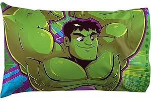 Jay Franco Hulk Out Hulk Fist Pillowcase - Double-Sided Kids Super Soft...