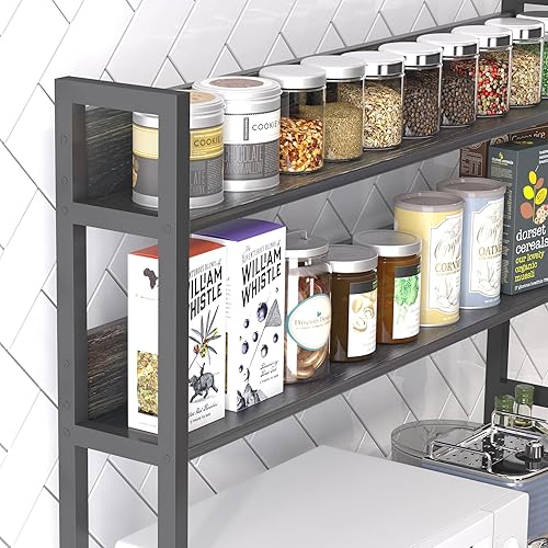 Miniatura 4 de Estante para hornear de cocina con cestas, estante de almacenamiento de cocina de 5 niveles, soporte industrial para horno microondas, organizador