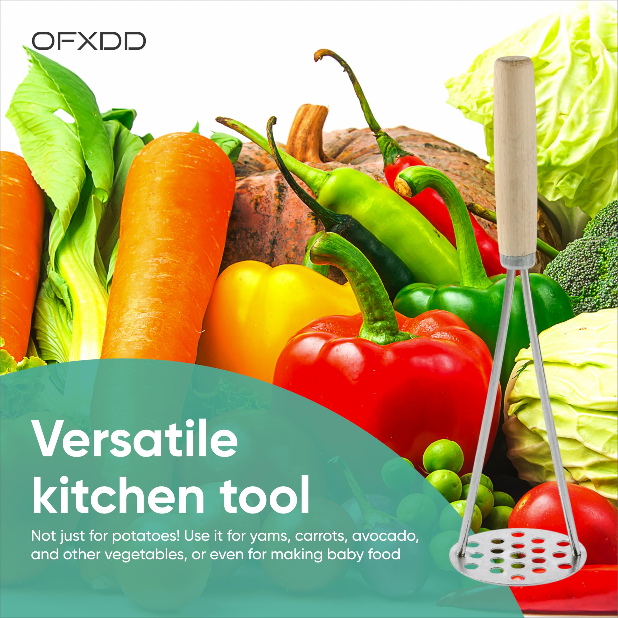 Presse-purée manuel en acier inoxydable - Mini presse-purée en métal pour la cuisine - Ustensile de purée robuste