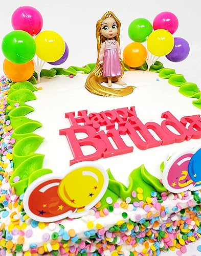 Miniatura 3 de Decoración para pastel de cumpleaños de princesa Rapunzel enredada (diseño único)