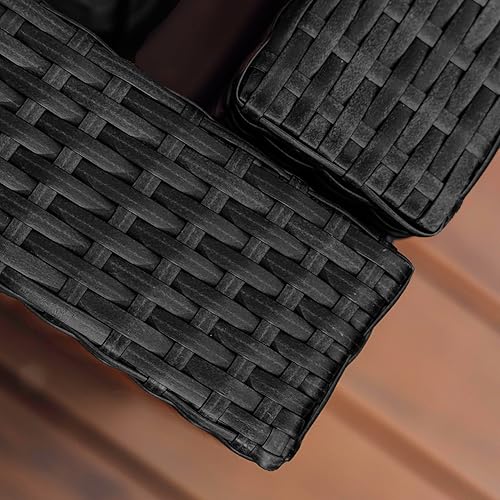 Miniatura 9 de Nestl Muebles de patio al aire libre seccionales, base negracojines grises de carbón