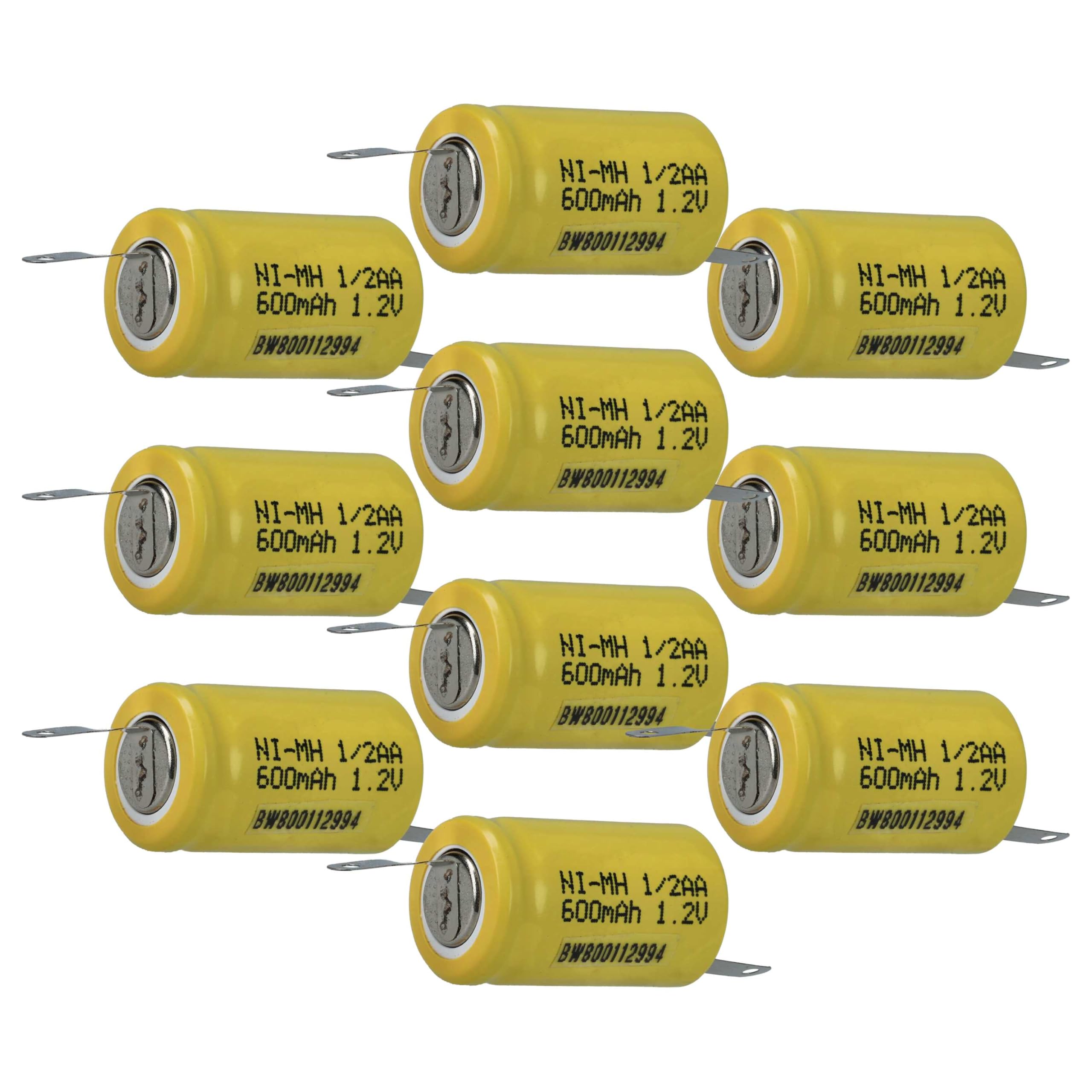 vhbw 10x Batteries Remplacement pour 1/2AA