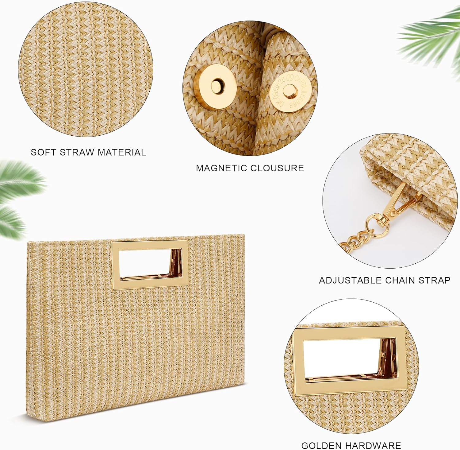 KKXIU Clutch Purse for Women Vegan Leather Evening Bag Formal Handbag for Wedding Party Prom Bridal - Image 5