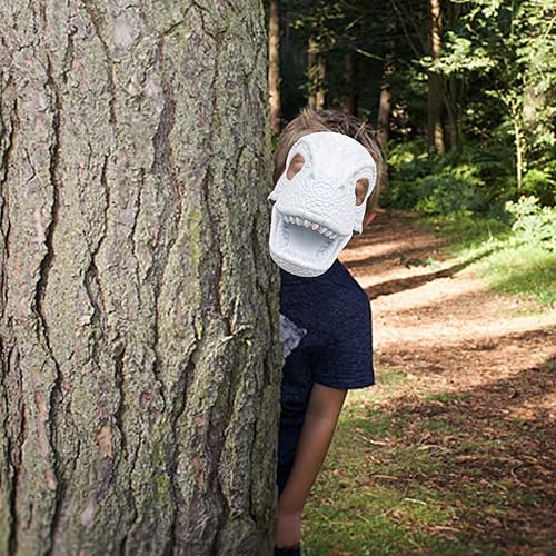 Miniatura 5 de AMUGEL Máscara de dinosaurio con mandíbula de apertura, disfraz de dinosaurio para Halloween, dinosaurio, cosplay, fiesta, accesorios