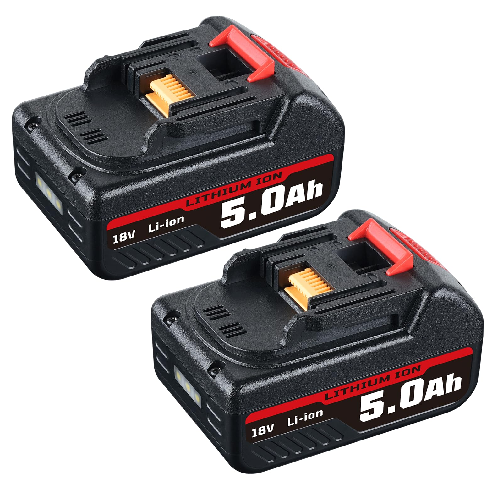 VANTTECH2Packs 5.5Ah 18V BL1850B Li-ion Battery Replacement for BL1860B BL1850B BL1860 BL1850 BL1840 BL1840B BL1830B BL1830 BL1820 BL1815 BL1835 BL1845 LXT-400 Battery with LED Indicator