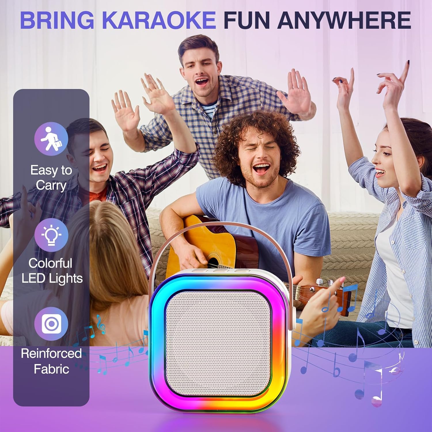 SUPERSTUD Karaoke Machine for Kids || Portable Bluetooth Wireless Speaker with Wireless Mic || Birthday Gifts for Girls & Boys || Speaker for Kids with Mic (Multicolor) - 1Mic only - Image 6 thumbnail