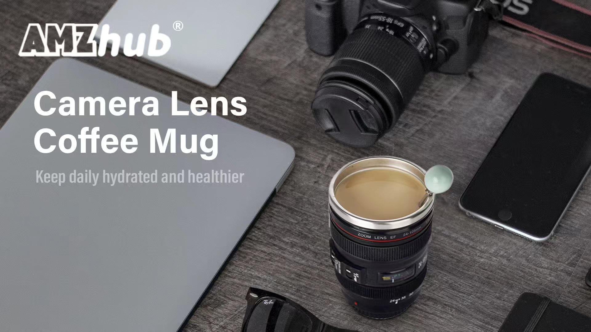 Taza de café con forma de lente de cámara miniatura 7