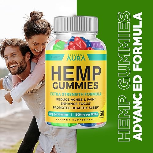 Miniatura 2 de Paquete de 5 gomitas Blissful Aura - Fórmula oficial - Gomitas BlissfulAura con extracto de cáñamo fórmula avanzada extra fuerte, gran sabor 2023