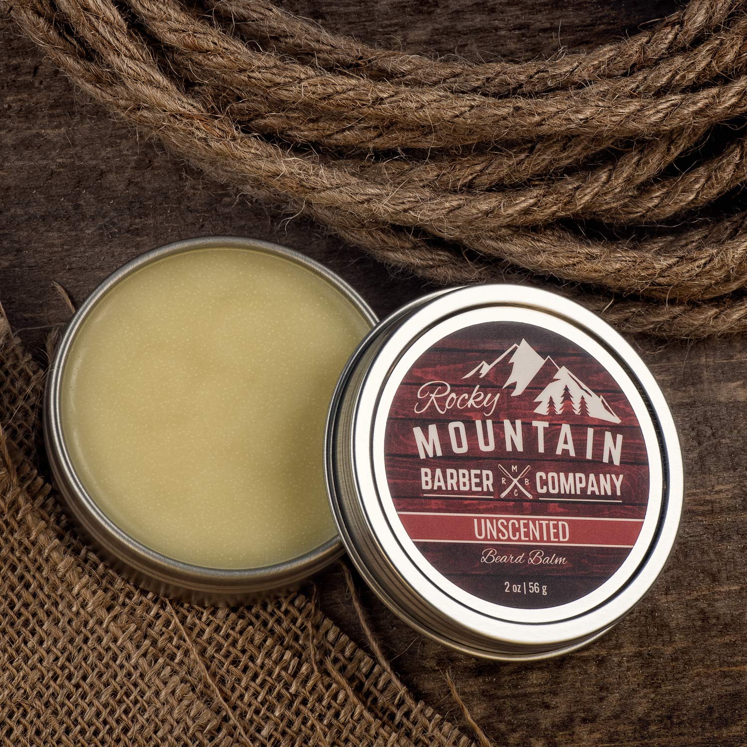 Rocky Mountain Barber Company Beard Balm - Classic Unscented - 100% Natural - Premium Wax Blend with Nutrient Rich Bees Wax, Jojoba, Coconut Oil