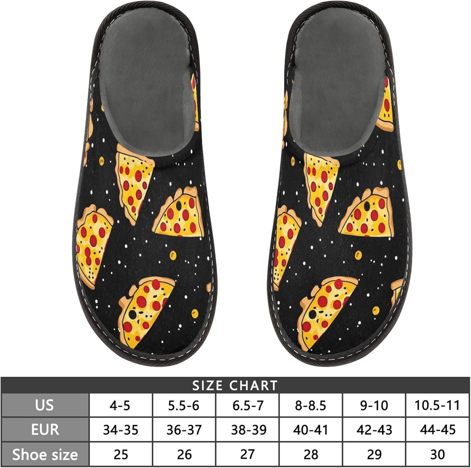 Food Pizza House Slippers – Cozy Fuzzy Slippers for Guests, Washable & Disposable, Perfect for Shoeless Home, Spa & Hotel Use A111585