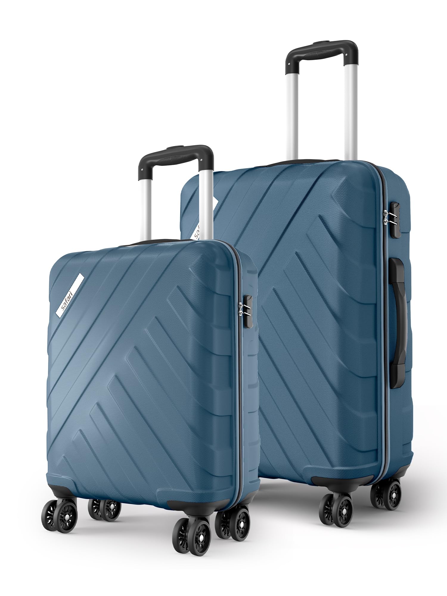 Safari Voro Set of 2 Trolley Bag Hard Case Polypropylene, 8 Spinner Wheels, 360 Degree Wheeling Carry on Luggage, Travel Bag, Suitcase for Travel, Trolley Bags for Travel, Ink Blue