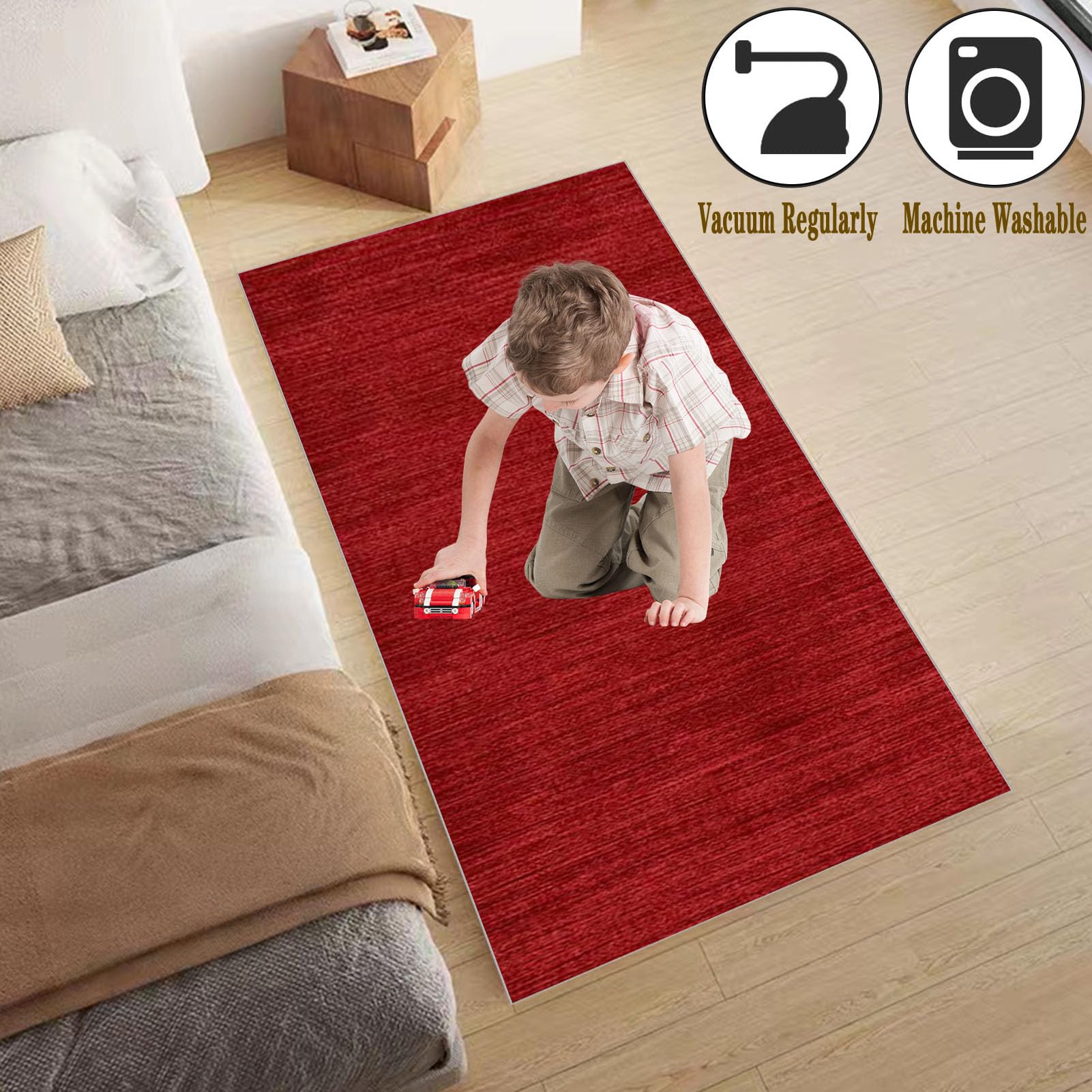 Tapis de Couloir Lavable 100 x 260 cm, antidérapant, pour Cuisine, Salon, Couloir, entrée et Portes d'entrée.