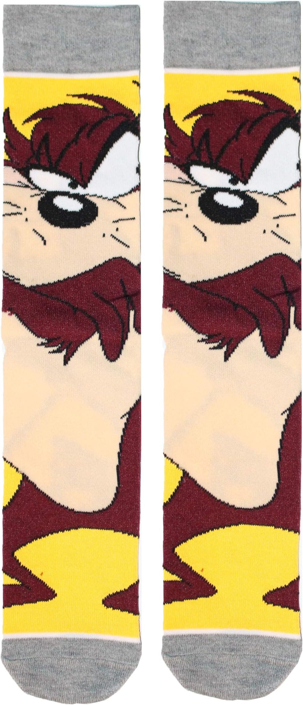 Grand Clothing OutletMen's Looney Tunes Taz Tasmanian Devil Crew Socks Yellow